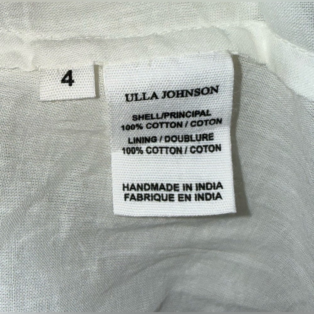 Ulla Johnson Alma Dress Blanc 100% Cotton Gauze 4 Maxi Sequin Embroidered $795 - Picture 11 of 11